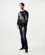MNFDD62390 MICHEL KLEIN HOMME(ミッシェルクラン オム) 《日本製》スモーク柄クルーネックモールニット ブラック
