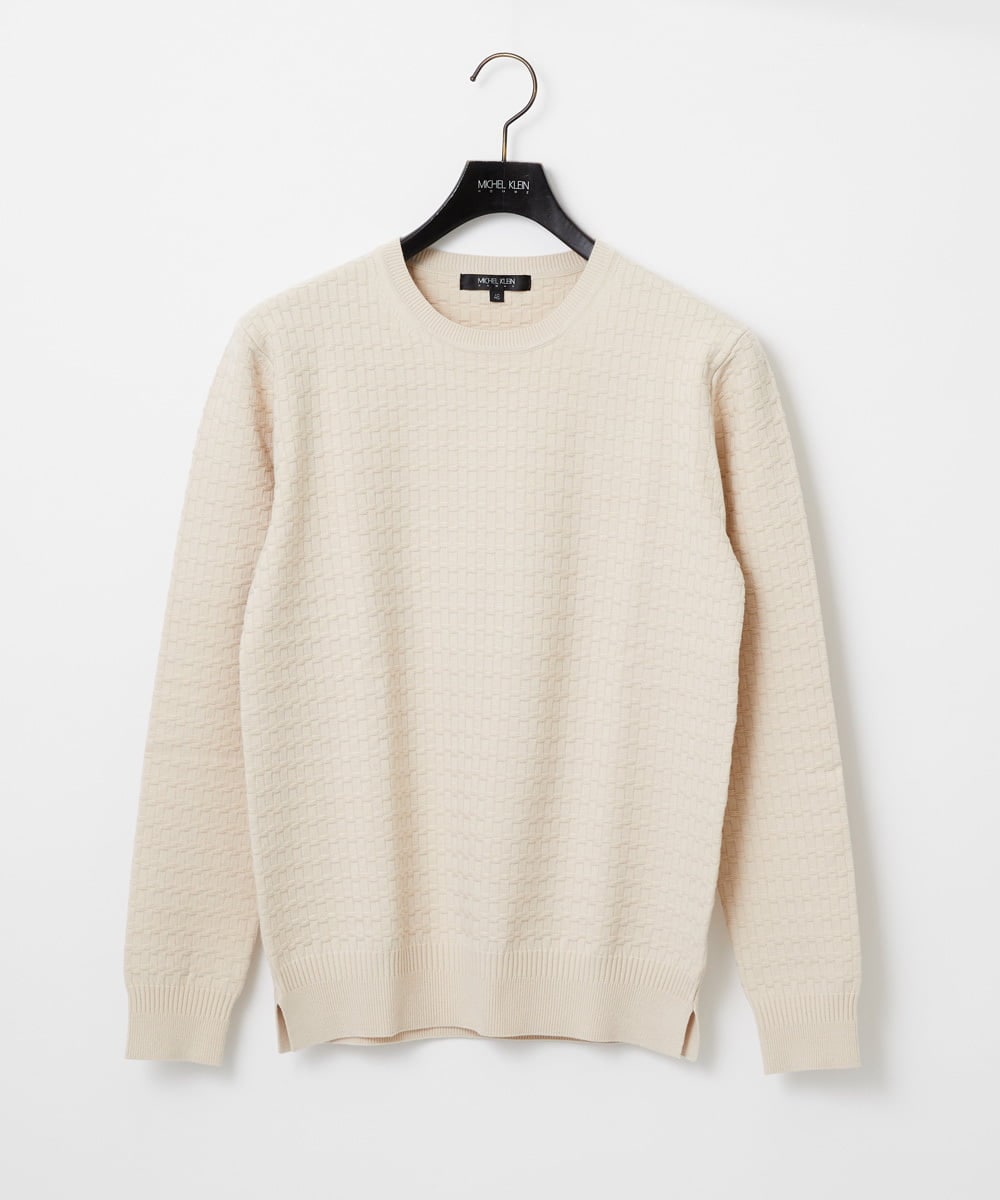 MNFDF50200 MICHEL KLEIN HOMME(ミッシェルクラン オム) クラシカルクルーネックニット ベージュ