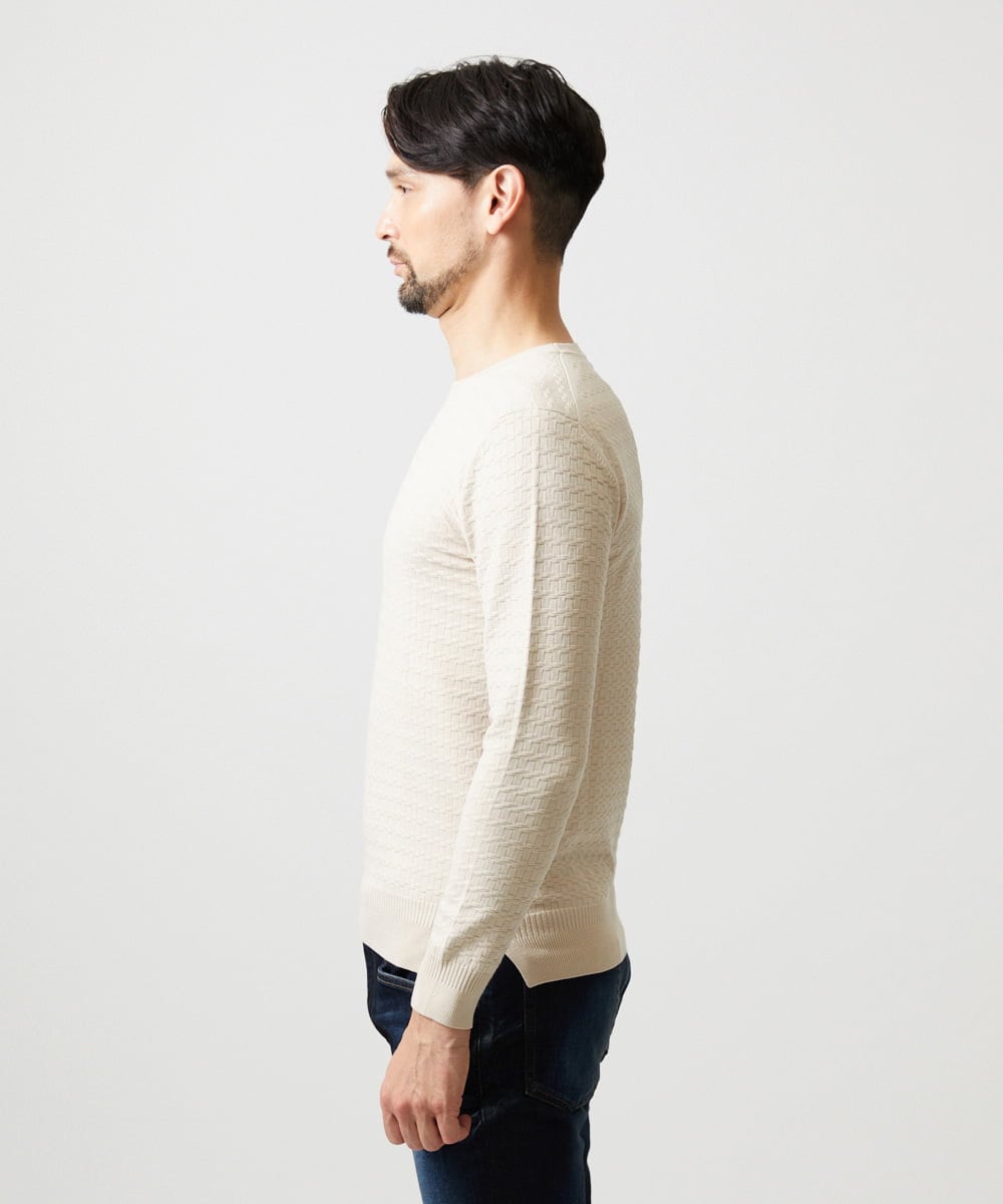 MNFDF50200 MICHEL KLEIN HOMME(ミッシェルクラン オム) クラシカルクルーネックニット ベージュ
