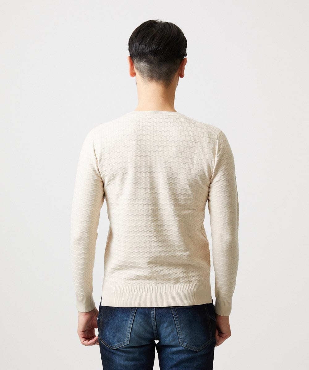 MNFDF50200 MICHEL KLEIN HOMME(ミッシェルクラン オム) クラシカルクルーネックニット ベージュ