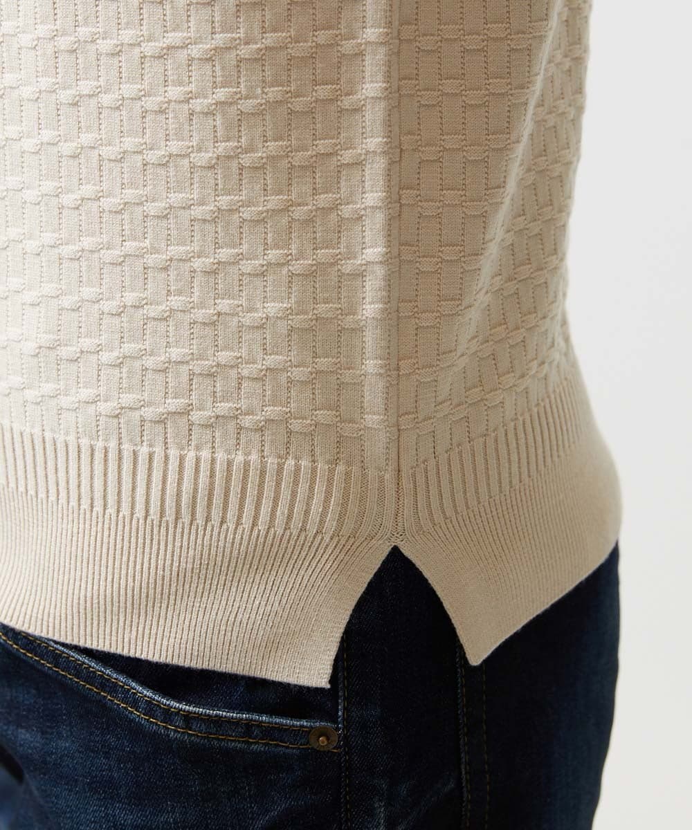 MNFDF50200 MICHEL KLEIN HOMME(ミッシェルクラン オム) クラシカルクルーネックニット ベージュ