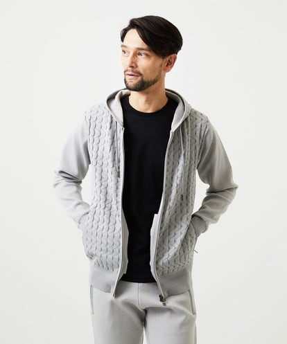 MNFDF52230 MICHEL KLEIN HOMME 【セットアップ】ニットジップアップパーカー