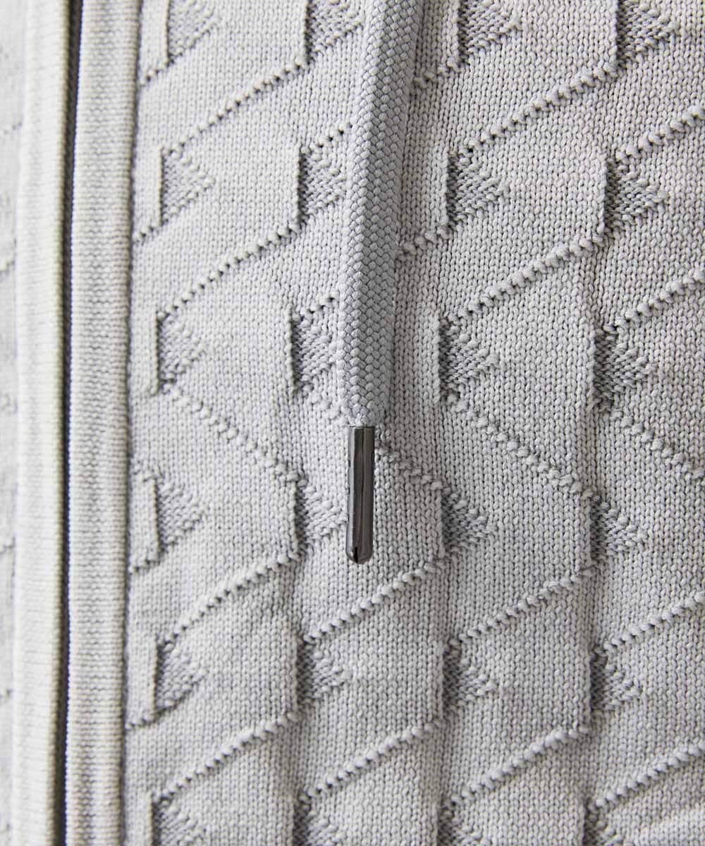 MNFDF52230 MICHEL KLEIN HOMME(ミッシェルクラン オム) 【セットアップ】ニットジップアップパーカー ライトグレー