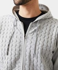 MNFDF52230 MICHEL KLEIN HOMME(ミッシェルクラン オム) 【セットアップ】ニットジップアップパーカー ライトグレー