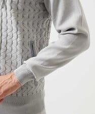 MNFDF52230 MICHEL KLEIN HOMME(ミッシェルクラン オム) 【セットアップ】ニットジップアップパーカー ライトグレー