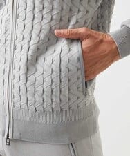 MNFDF52230 MICHEL KLEIN HOMME(ミッシェルクラン オム) 【セットアップ】ニットジップアップパーカー ライトグレー