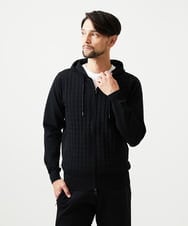 MNFDF52230 MICHEL KLEIN HOMME(ミッシェルクラン オム) 【セットアップ】ニットジップアップパーカー ブラック