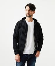 MNFDF52230 MICHEL KLEIN HOMME(ミッシェルクラン オム) 【セットアップ】ニットジップアップパーカー ブラック