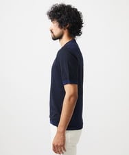 MNFGC56270 MICHEL KLEIN HOMME(ミッシェルクラン オム) ダイアゴナル柄クルーネック半袖ニット ネイビー