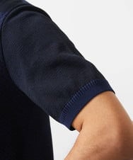 MNFGC56270 MICHEL KLEIN HOMME(ミッシェルクラン オム) ダイアゴナル柄クルーネック半袖ニット ネイビー