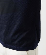 MNFGC56270 MICHEL KLEIN HOMME(ミッシェルクラン オム) ダイアゴナル柄クルーネック半袖ニット ネイビー