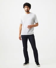 MNFGC56270 MICHEL KLEIN HOMME(ミッシェルクラン オム) ダイアゴナル柄クルーネック半袖ニット ライトグレー