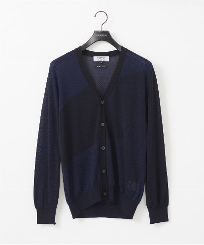 MNFGC57360 MICHEL KLEIN HOMME ダイアゴナル柄ニットカーディガン
