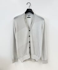 MNFGC57360 MICHEL KLEIN HOMME(ミッシェルクラン オム) ダイアゴナル柄ニットカーディガン ライトグレー