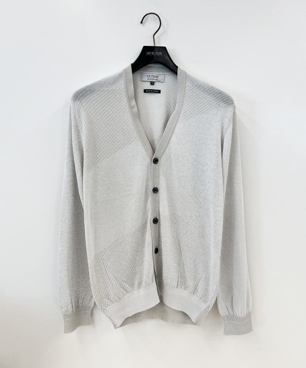 MNFGC57360 MICHEL KLEIN HOMME ダイアゴナル柄ニットカーディガン