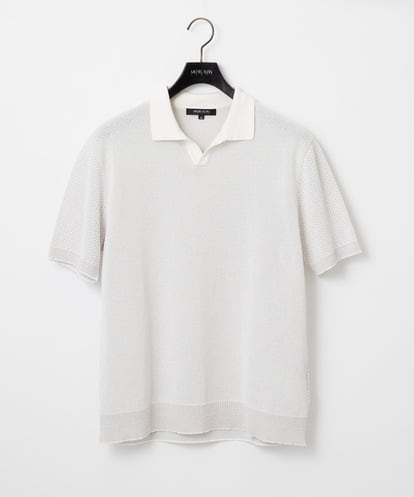 MNFGD57270 MICHEL KLEIN HOMME 《日本製》見附ニット半袖ポロシャツ