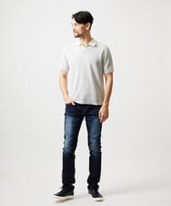 MNFGD57270 MICHEL KLEIN HOMME(ミッシェルクラン オム) 《日本製》見附ニット半袖ポロシャツ アイボリー