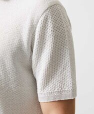 MNFGD57270 MICHEL KLEIN HOMME(ミッシェルクラン オム) 《日本製》見附ニット半袖ポロシャツ アイボリー