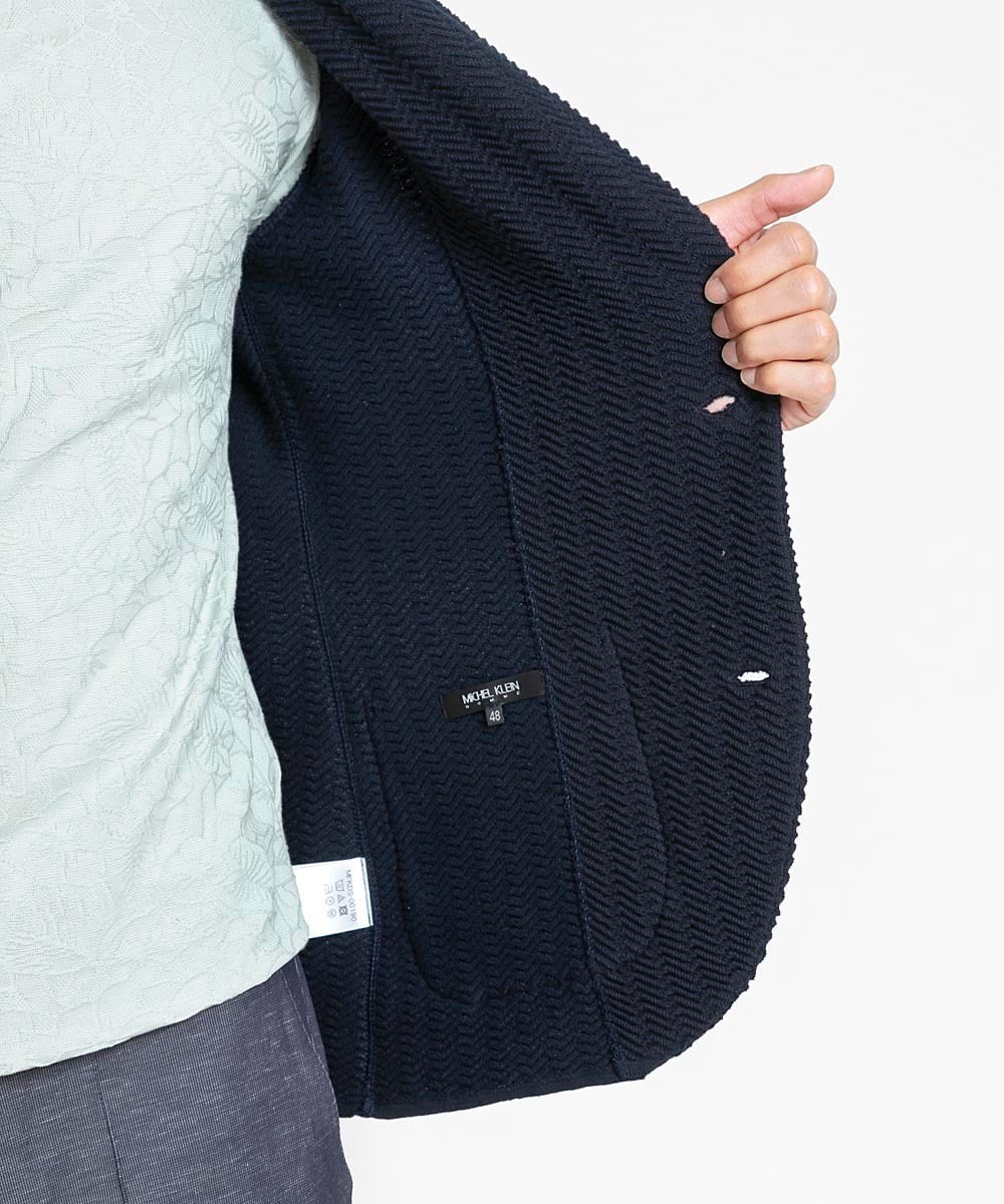 MNFGV53590 MICHEL KLEIN HOMME(ミッシェルクラン オム) ニットジャケット ネイビー