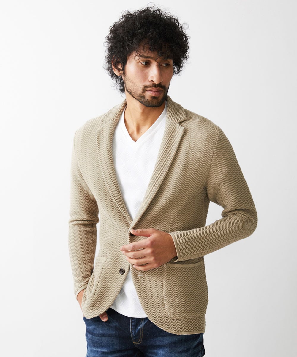 MNFGV53590 MICHEL KLEIN HOMME(ミッシェルクラン オム) ニットジャケット ベージュ