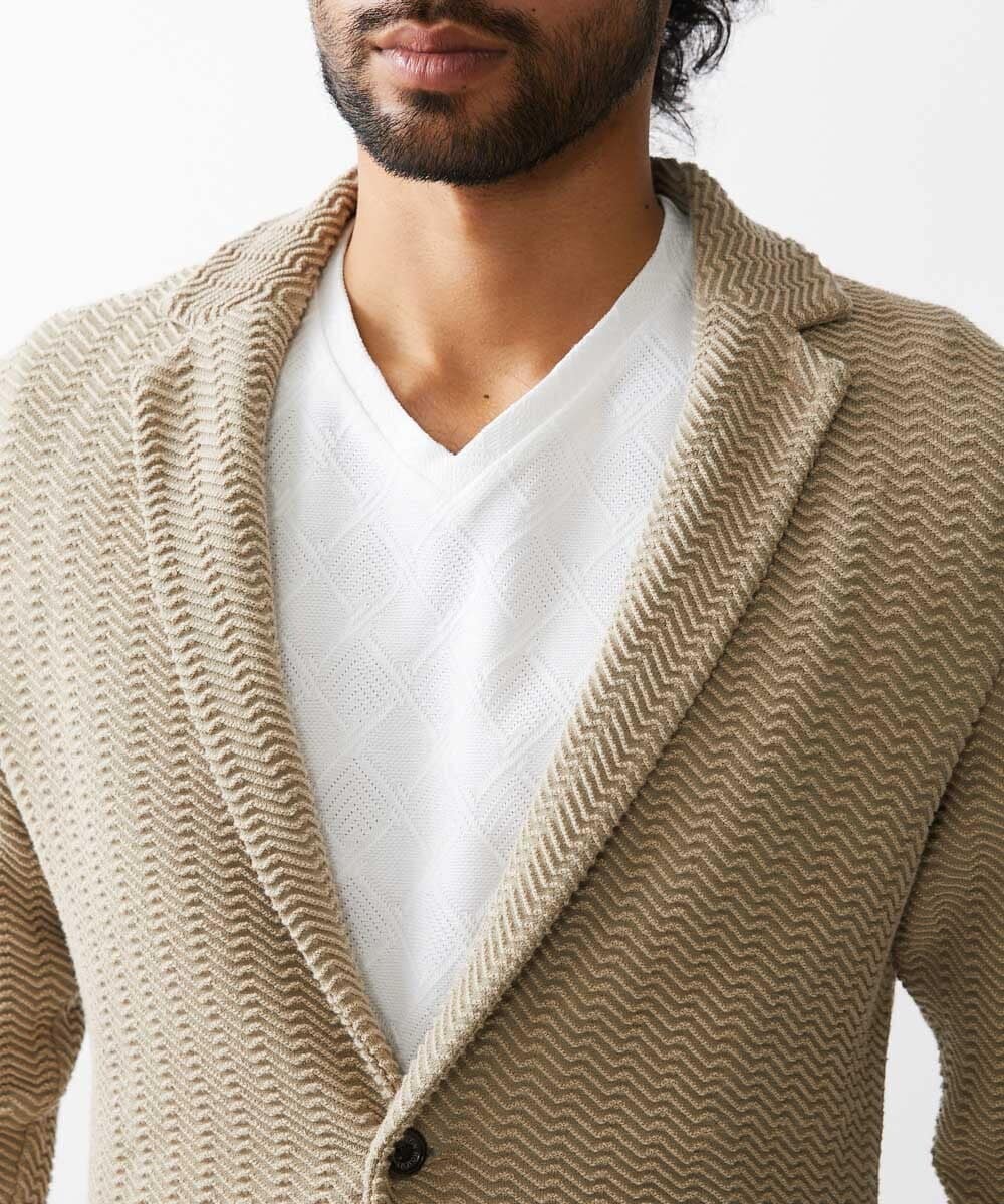 MNFGV53590 MICHEL KLEIN HOMME(ミッシェルクラン オム) ニットジャケット ベージュ