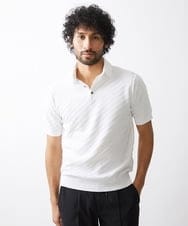 MNFGX54230 MICHEL KLEIN HOMME(ミッシェルクラン オム) 半袖ニットポロシャツ ホワイト