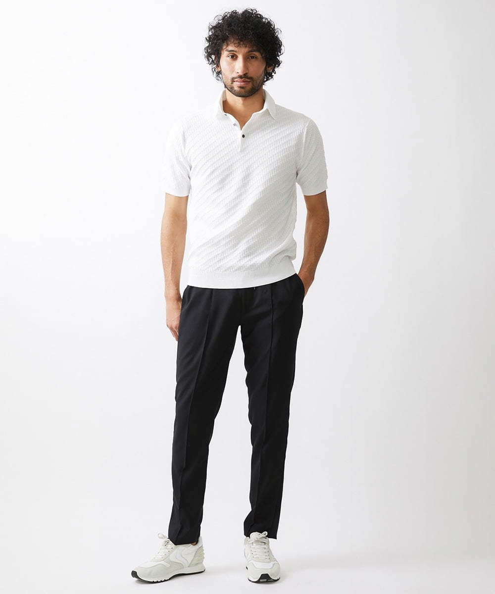 MNFGX54230 MICHEL KLEIN HOMME(ミッシェルクラン オム) 半袖ニットポロシャツ ホワイト