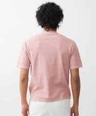 MNFGX55200 MICHEL KLEIN HOMME(ミッシェルクラン オム) ボーダー柄半袖ニットカットソー ピンク