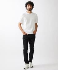 MNFGX55200 MICHEL KLEIN HOMME(ミッシェルクラン オム) ボーダー柄半袖ニットカットソー ホワイト
