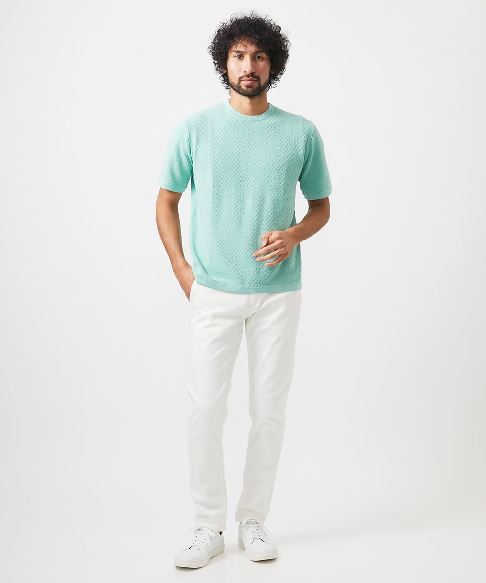 MNFHC54210 MICHEL KLEIN HOMME(ミッシェルクラン オム) モノグラム柄半袖ニット カーキ