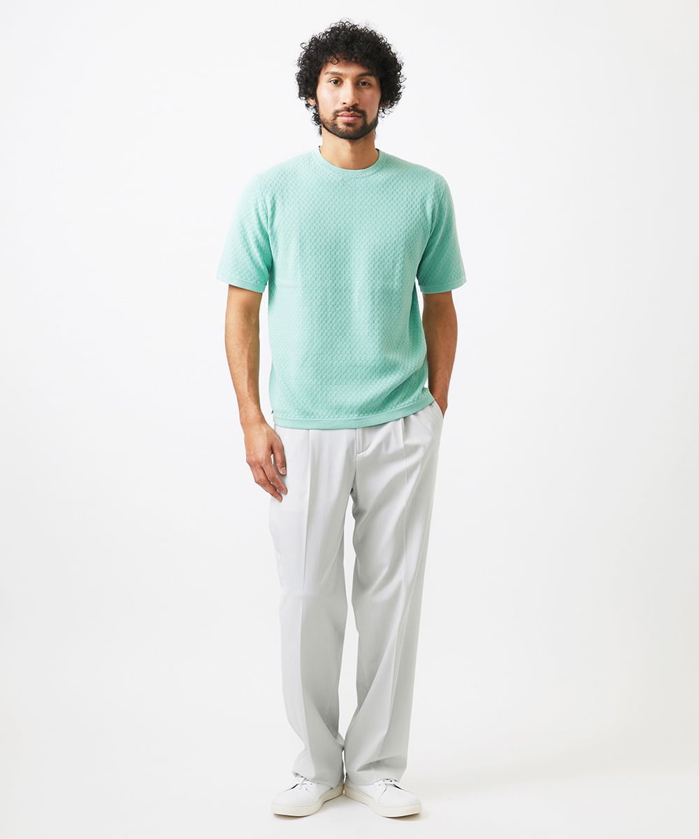 MNFHC54210 MICHEL KLEIN HOMME(ミッシェルクラン オム) モノグラム柄半袖ニット カーキ