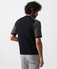MNFHC54210 MICHEL KLEIN HOMME(ミッシェルクラン オム) モノグラム柄半袖ニット ブラック
