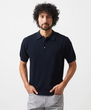MNFHC55230 MICHEL KLEIN HOMME(ミッシェルクラン オム) ニットポロシャツ ネイビー