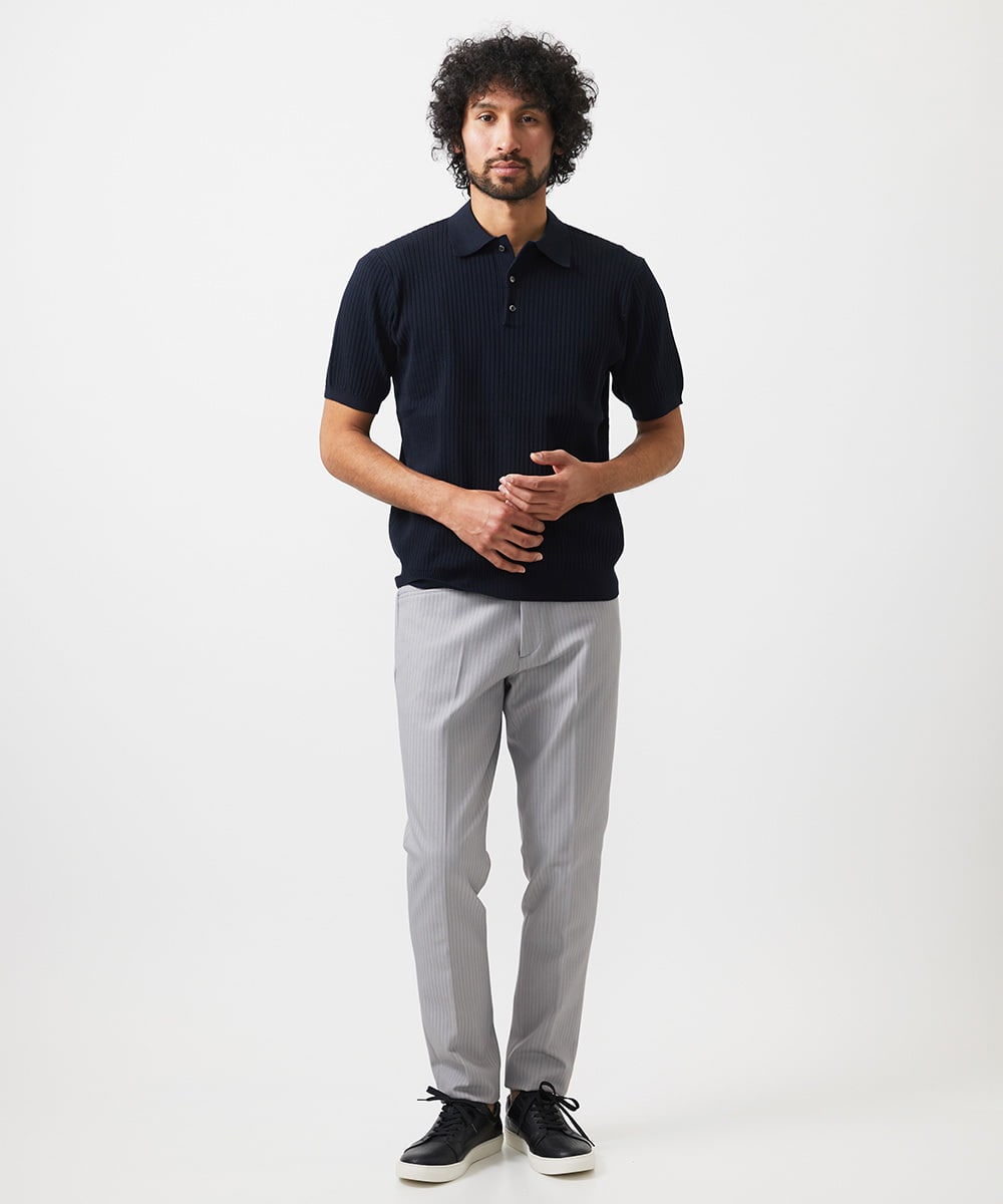 MNFHC55230 MICHEL KLEIN HOMME(ミッシェルクラン オム) ニットポロシャツ ネイビー
