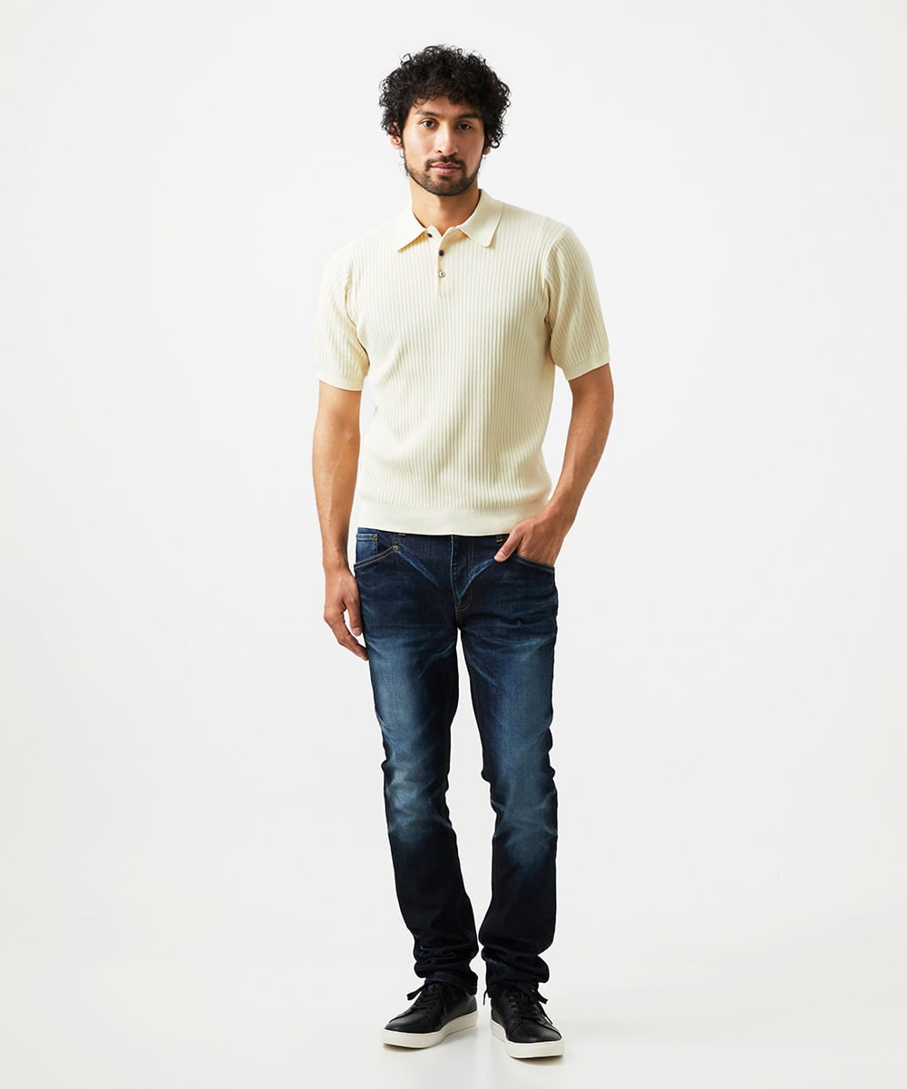 新品 ミッシェルクランオム 高級ライン クレープニットTシャツ＆パンツ 上下XL ニットポロシャツ(ニット・セーター) | MICHEL KLEIN HOMME(ミッシェル
