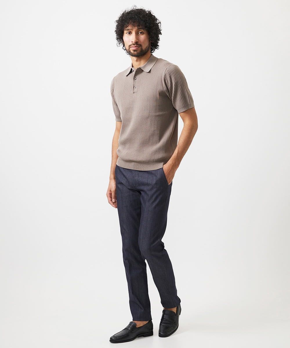 MNFHC55230 MICHEL KLEIN HOMME(ミッシェルクラン オム) ニットポロシャツ ベージュ