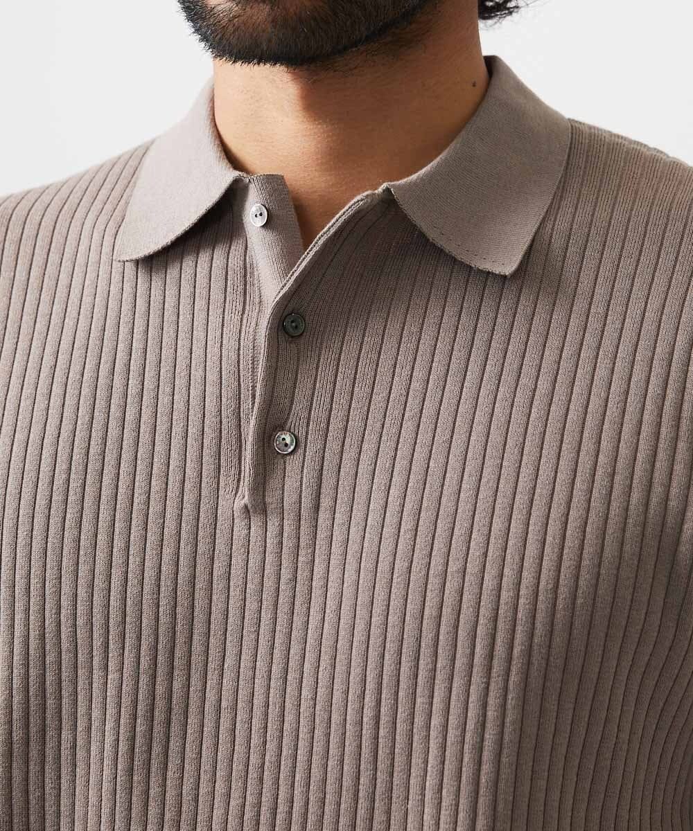 MNFHC55230 MICHEL KLEIN HOMME(ミッシェルクラン オム) ニットポロシャツ ベージュ