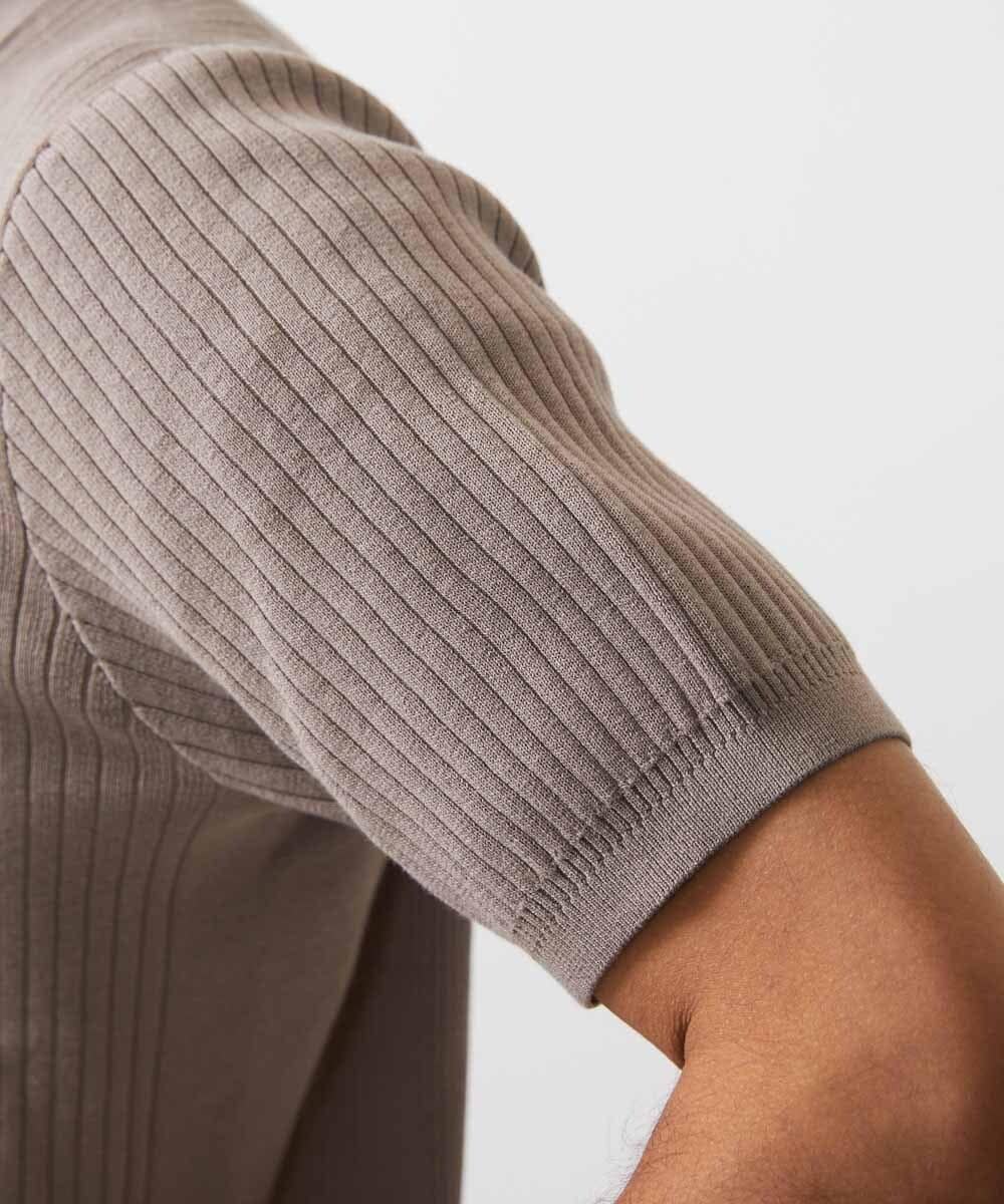 MNFHC55230 MICHEL KLEIN HOMME(ミッシェルクラン オム) ニットポロシャツ ベージュ