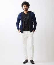 MNFHV56360 MICHEL KLEIN HOMME(ミッシェルクラン オム) 《日本製》和紙カーディガン ネイビー