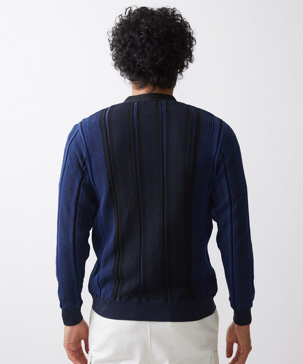 MNFHV56360 MICHEL KLEIN HOMME(ミッシェルクラン オム) 《日本製》和紙カーディガン ネイビー