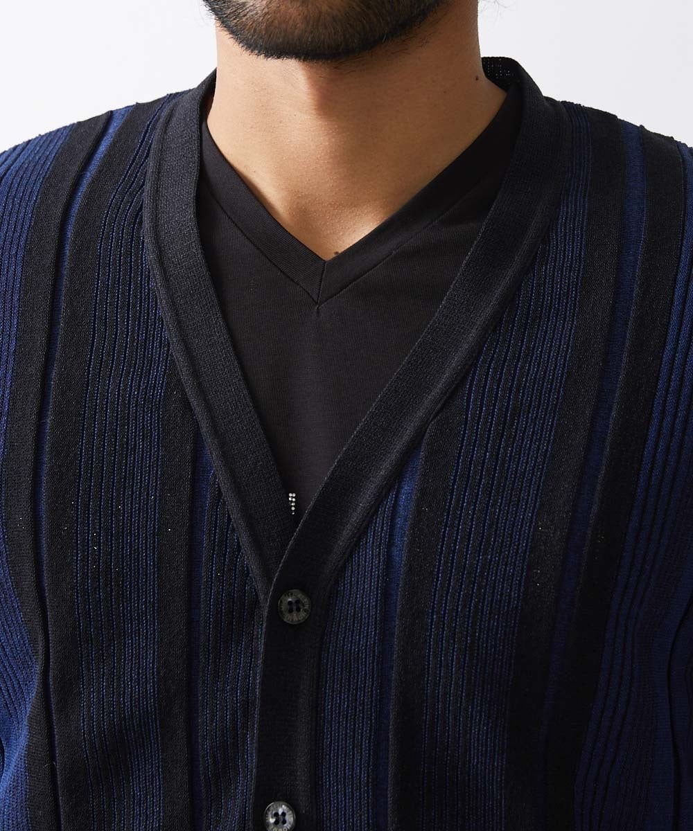 MNFHV56360 MICHEL KLEIN HOMME(ミッシェルクラン オム) 《日本製》和紙カーディガン ネイビー