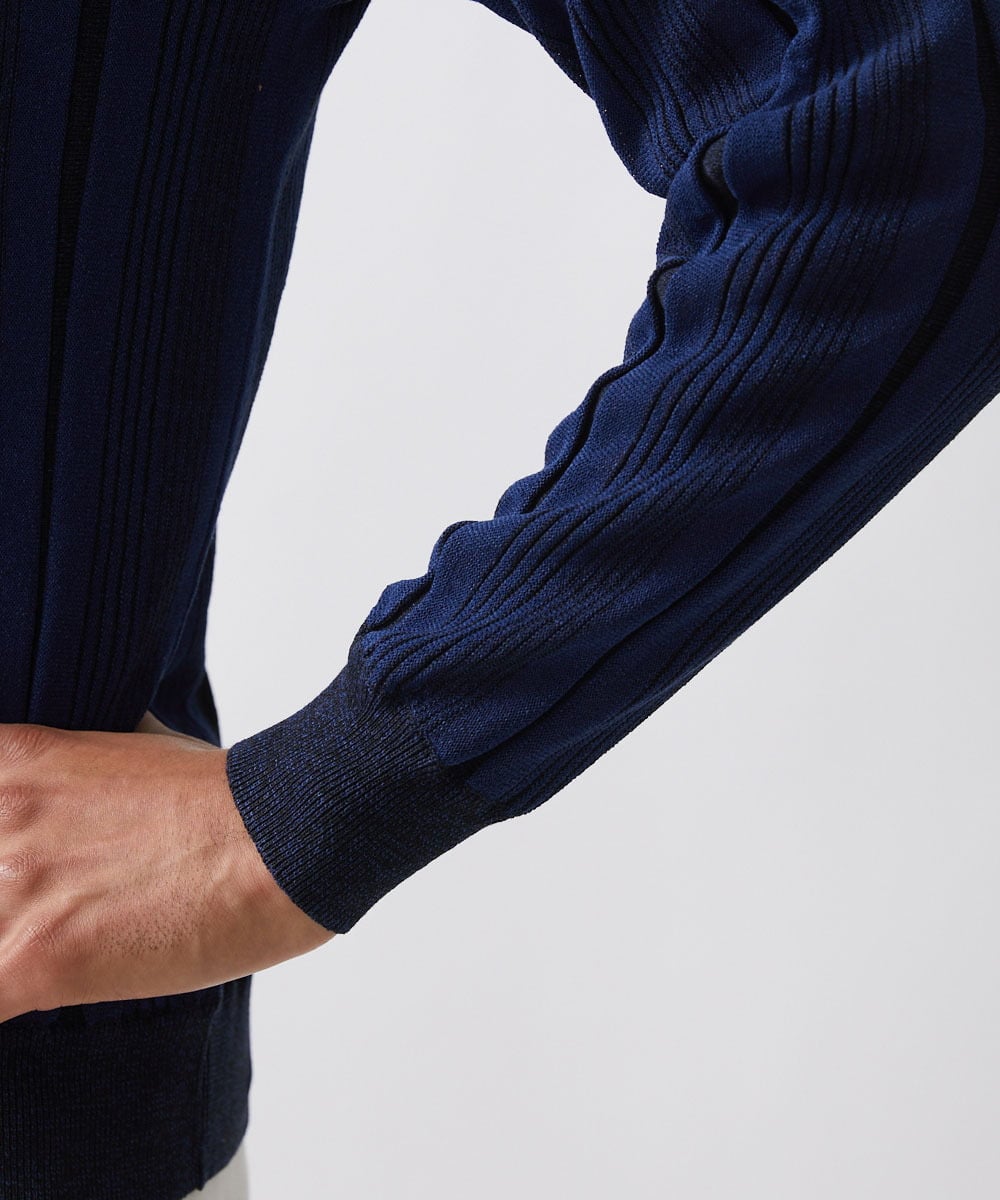 MNFHV56360 MICHEL KLEIN HOMME(ミッシェルクラン オム) 《日本製》和紙カーディガン ネイビー