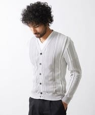 MNFHV56360 MICHEL KLEIN HOMME(ミッシェルクラン オム) 《日本製》和紙カーディガン ライトグレー