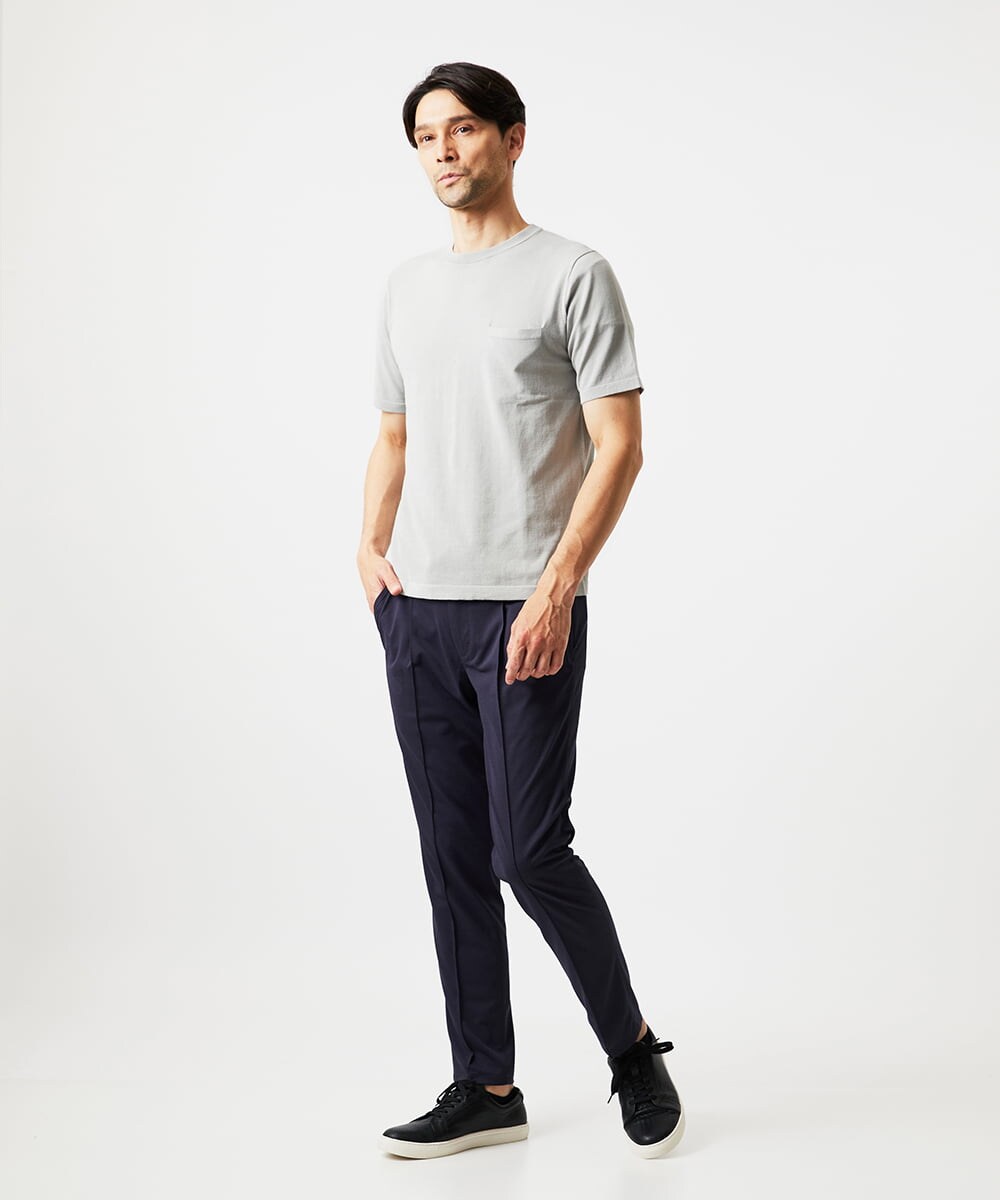 MNFJC52210 MICHEL KLEIN HOMME(ミッシェルクラン オム) 半袖ニットTシャツ ライトグレー