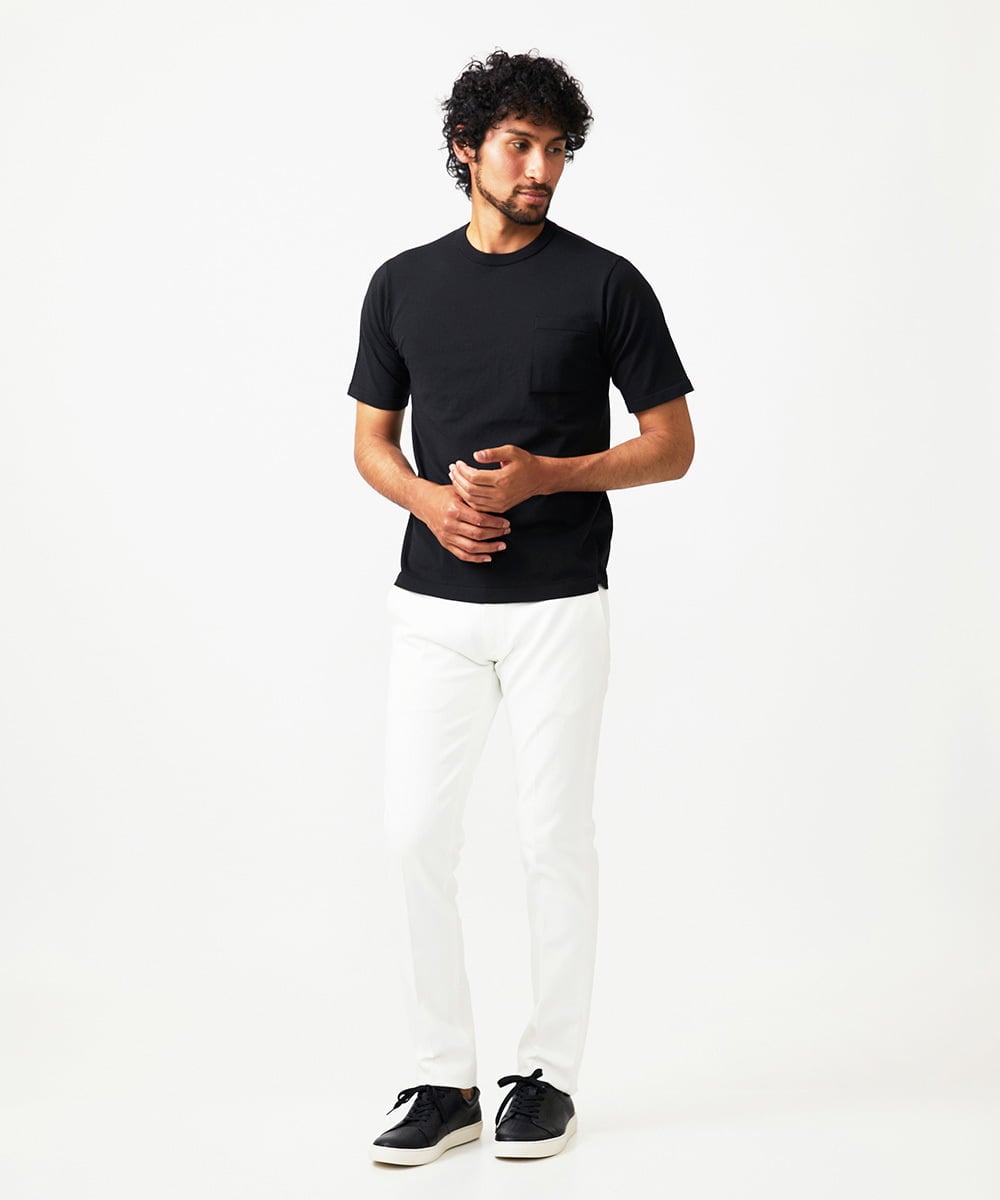 MNFJC52210 MICHEL KLEIN HOMME(ミッシェルクラン オム) 半袖ニットTシャツ ブラック