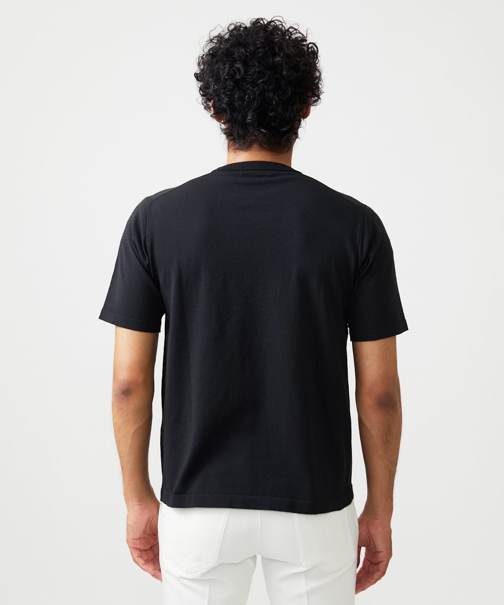 MNFJC52210 MICHEL KLEIN HOMME(ミッシェルクラン オム) 半袖ニットTシャツ ブラック