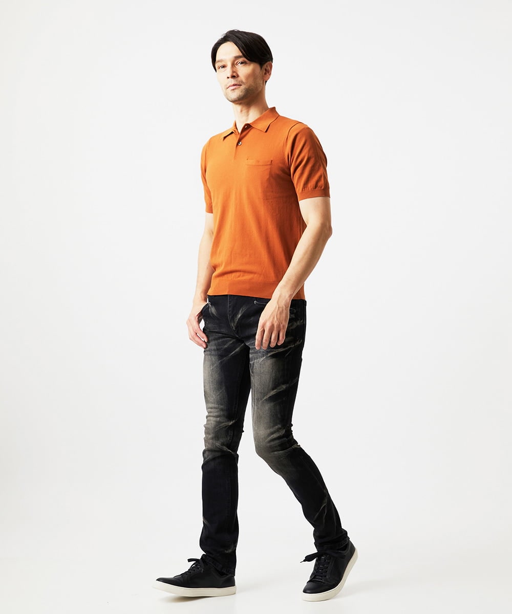 MICHEL  homme 赤ニットセーター　白ニットの2点セット 半袖ニットポロシャツ(ニット・セーター) | MICHEL KLEIN HOMME