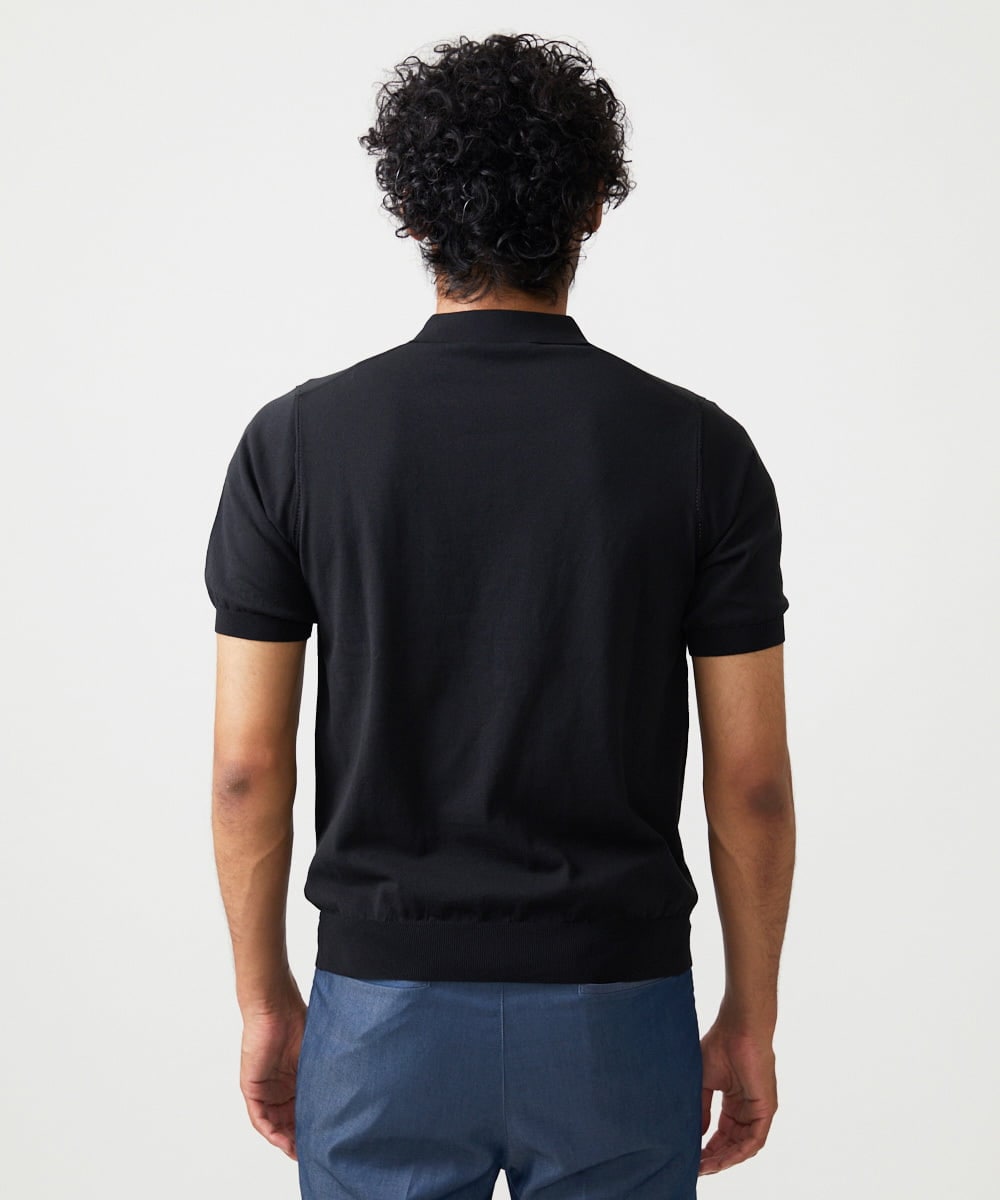 MNFJC53230 MICHEL KLEIN HOMME(ミッシェルクラン オム) 半袖ニットポロシャツ ブラック
