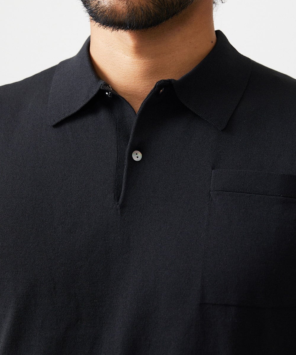 MNFJC53230 MICHEL KLEIN HOMME(ミッシェルクラン オム) 半袖ニットポロシャツ ブラック