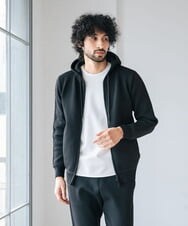 MNFJS46200 MICHEL KLEIN HOMME(ミッシェルクラン オム) 【2023年秋モデル】ニットZIPアップパーカー ブラック(94)